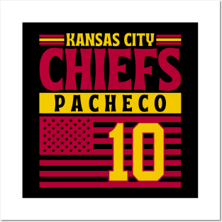 Kansas City Chiefs Pacheco 10 American Flag Football Posters and Art